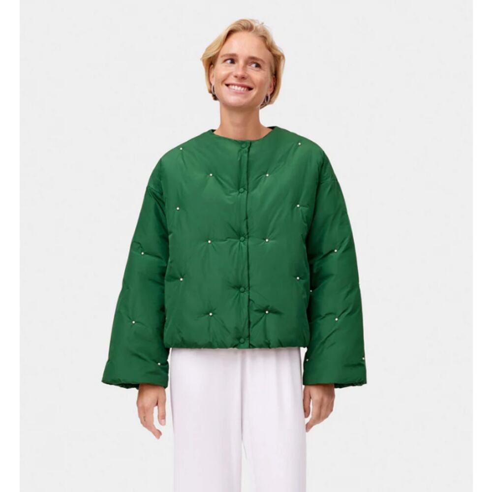 $459 Green Sleeper Pearly Puffy Jacket S/M NWT - Picture 2 of 6